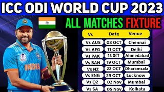 ICC World Cup 2023 India Schedule  India Match Schedule World Cup 2023  World Cup 2023 Schedule [upl. by Farrish784]