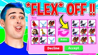 TRADE OR FLEX Challenge In Adopt Me  Roblox Adopt Me Trading MEGA NEON SANDFISH In Rich Server [upl. by Glover]