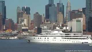 Yacht TOPAZ on Port New York Webcam 4202014 [upl. by Cirdla137]