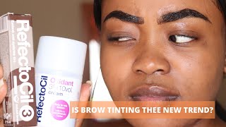 Tinting my eyebrows at home with REFLECTOCIL for eyebrows amp eyelashes Natural Brown 3 from Clicks [upl. by Siladnerb]