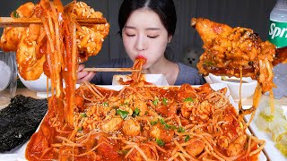 ASMR MUKBANG  초간단 숟가락으로 퍼먹는 매운 순살아구찜 🔥 알곤이 듬뿍 볶음밥까지 먹방 SPICY STEAMED MONKFISH amp ROE amp FRIED RICE [upl. by Herriott]