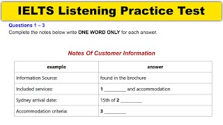 Notes Of Customer Information IELTS Listening Test With Answer  Environmental Change Discussion [upl. by Durtschi]