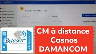 comment envoyer un contrôle médical à distance CASNOS à travers DAMANCOM Exemple BETASERC [upl. by Hoffmann]