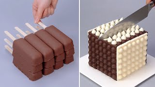 The Best White amp Black Chocolate Cake Decorating Ideas  Perfect Cake Decorating [upl. by Yeniffit]