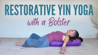 Restorative Yin Yoga With A Bolster 45 Minutes  Devi Daly Yoga [upl. by Lecirg]