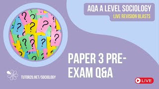 Paper 3 Preexam QampA  AQA A Level Sociology Panel for 2024 [upl. by Rehttam]