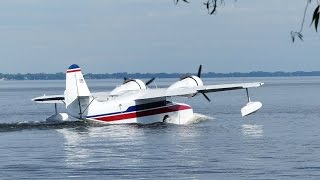 Grumman Goose flying at EAA Seaplane Base Oshkosh [upl. by Anisirhc457]