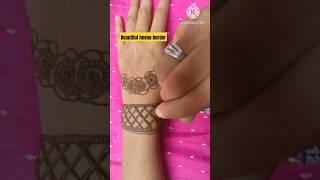 Beautiful heena border ❣️easy and beautiful mehandi ki border  mehandi [upl. by Aneeuqahs993]