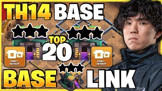 TOP 20  NEW BEST TH14 WAR BASE LINK 2023 TH14 ANTI 2 STAR WAR BASE TH14 CWL BASE CLASH OF CLANS [upl. by Tinya]