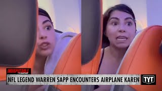 WATCH Karen Harasses NFL Legend Warren Sapp On Plane amp Gets Called Out [upl. by Skilken]