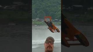 Hydroplane does backflip and lands it boat racing [upl. by Notla734]