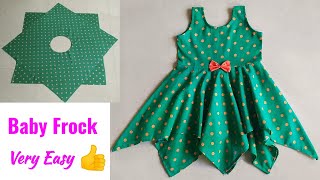 Hankerchief Baby Frock Cutting and Stitching Very Easy [upl. by Etnasa175]