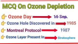 MCQ On Ozone DepletionMost Important MCQ On OzoneJKSSB [upl. by Ahtivak]