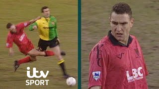 Vinnie Jones Clatters Eric Cantona In Horror Tackle  Wimbledon v Man United  ITV Sport Archive [upl. by Novar]