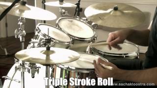 Triple Stroke Roll Drum Rudiment On Snare amp Drum Kit [upl. by Rubi]