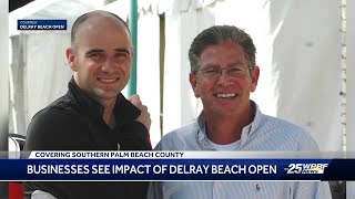 32nd annual Delray Beach Open begins tournament director and businesses discuss economic impact [upl. by Leffen453]