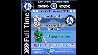 Bromleians 31 Langley Sports 27012024 Goal Highlights KCFL [upl. by Neilson]