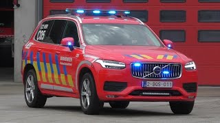 PRIMEUR EQ2Bsiren Piercer Nieuwe Commandowagen C05 Volvo XC90 brandweer Vilvoorde met spoed [upl. by Anilos204]