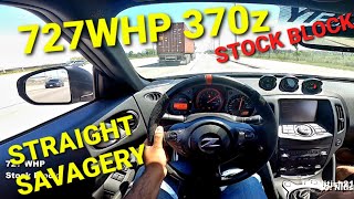 MENTAL 727WHP Nissan 370z  COMING TO LIFE SPOOOOL [upl. by Gerhardine]