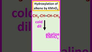 Hydroxylation of alkene by KMnO4 shorts [upl. by Nevaeh]