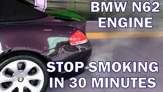 BMW N62 Engine  Valve Guide Seals causing smoking Fix in 30 minutes [upl. by Anerok]