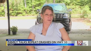 Family Talks About Repeat Crashes Near Home on HWY 53  Sept 19 2024  News 19 at 6 pm [upl. by Hellah]