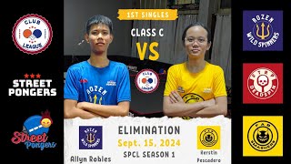 Allyn Robles Rozen Wild Spinners Vs Kerstin Pescadero Fab Smashers  SPCL Season 1  1st Match 🏓 [upl. by Inafets]