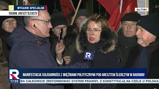 Protest przed aresztem w Radomiu Wiśniewska PO jest tak „obywatelska”jak kiedyś MilicjaObywatelska [upl. by Enilehcim333]