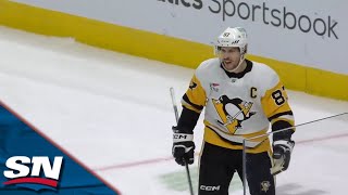 Penguins Sidney Crosby Strikes Three Times For 16th Career Hat Trick [upl. by Bellaude]