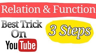 Relation amp Function Ex11 explained in 3 steps only Best Trick  Class 12 Mathematics [upl. by Atinrehs460]