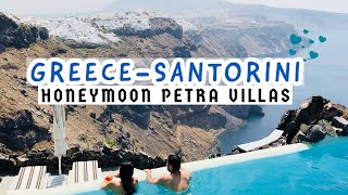 Where to stay in Santorini   With budget  Best Caldera view  Honeymoon Petra Villas [upl. by Eugine591]