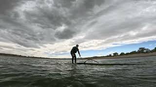 Windsurfing Beginner On Mistral 120L With Aerotech Sail At Lahontan Reservoir Silver Springs Nevada [upl. by Ielirol183]