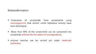 SYNTHESIS OF ACRYLAMIDE BY NITRILE HYDRATASE  by Dr Akshatha [upl. by Deonne462]