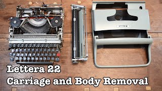 Olivetti Lettera 22 Typewriter Carriage and Frame Removal [upl. by Nosiaj789]