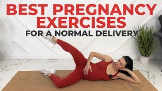 Pregnancy Exercises amp Stretches For Normal Delivery 30Min Pregnancy Workout [upl. by Nevile]