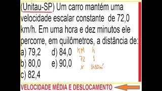 Distância percorrida ou deslocamento com velocidade escalar constante Cálculo movimento uniforme MU [upl. by Harshman]