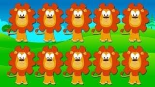 Ten Little Lions  Nursery Rhymes For Children By Kids Tv [upl. by Eciral]