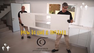 How to Cut and Install Caesarstone Porcelain Kitchen Worktops [upl. by Anawik986]