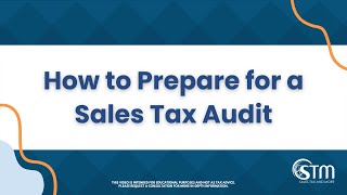 How to Prepare for a Sales Tax Audit [upl. by Ver]