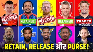 IPL 2024  ALL 10 Teams Final Retention Released Players List and Purse  ANALYSIS [upl. by Kawai]