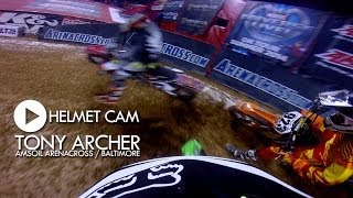 HELMET CAM Tony Archer  AMSOIL Arenacross  Baltimore MXPTV [upl. by Lahey]