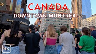 Downtown Montreal Walking Tour 4K  CANADA 2023 [upl. by Abihsat]