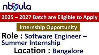 Nbyula Hiring Software Engineer – Summer Internship I 2025 – 2027 I Batch are Eligible to Apply [upl. by Sinnaoi]