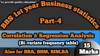 Correlation amp regression analysis  Bivariate frequency table  TU Question solved  BBS 1st year [upl. by Werbel]