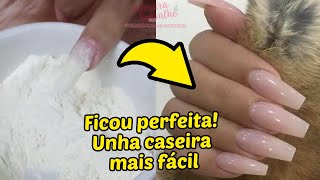 UNHAS POSTIÃ‡AS DE FARINHA DE TRIGO  ALONGAMENTO DE UNHA CASEIRO SIMPLES E FACIL  UNHAS CASEIRO [upl. by Leirraj996]