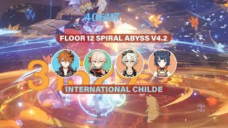 International Childe All Chambers  Floor 12 Spiral Abyss 42 Genshin Impact [upl. by Haridan]