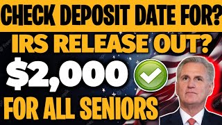 IRS RELEASE OUT 2000 STIMULUS CHECK DEPOSIT DATE FOR SSI SSDI  4TH STIMULUS CHECK FOR ALL SENIORS [upl. by Brooke887]