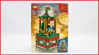 Lego Seasonal 40293 Christmas Carousel Speed Build Review [upl. by Lletnwahs721]