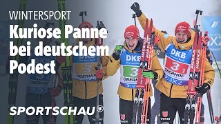 Biathlon Deutsche Staffel nur von Norwegen geschlagen  Sportschau [upl. by Siari449]