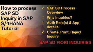 How to Process SAP S4HANA SD Inquiry Tutorial  SAP Sales amp Distribution  SAP S4HANA [upl. by Aietal788]